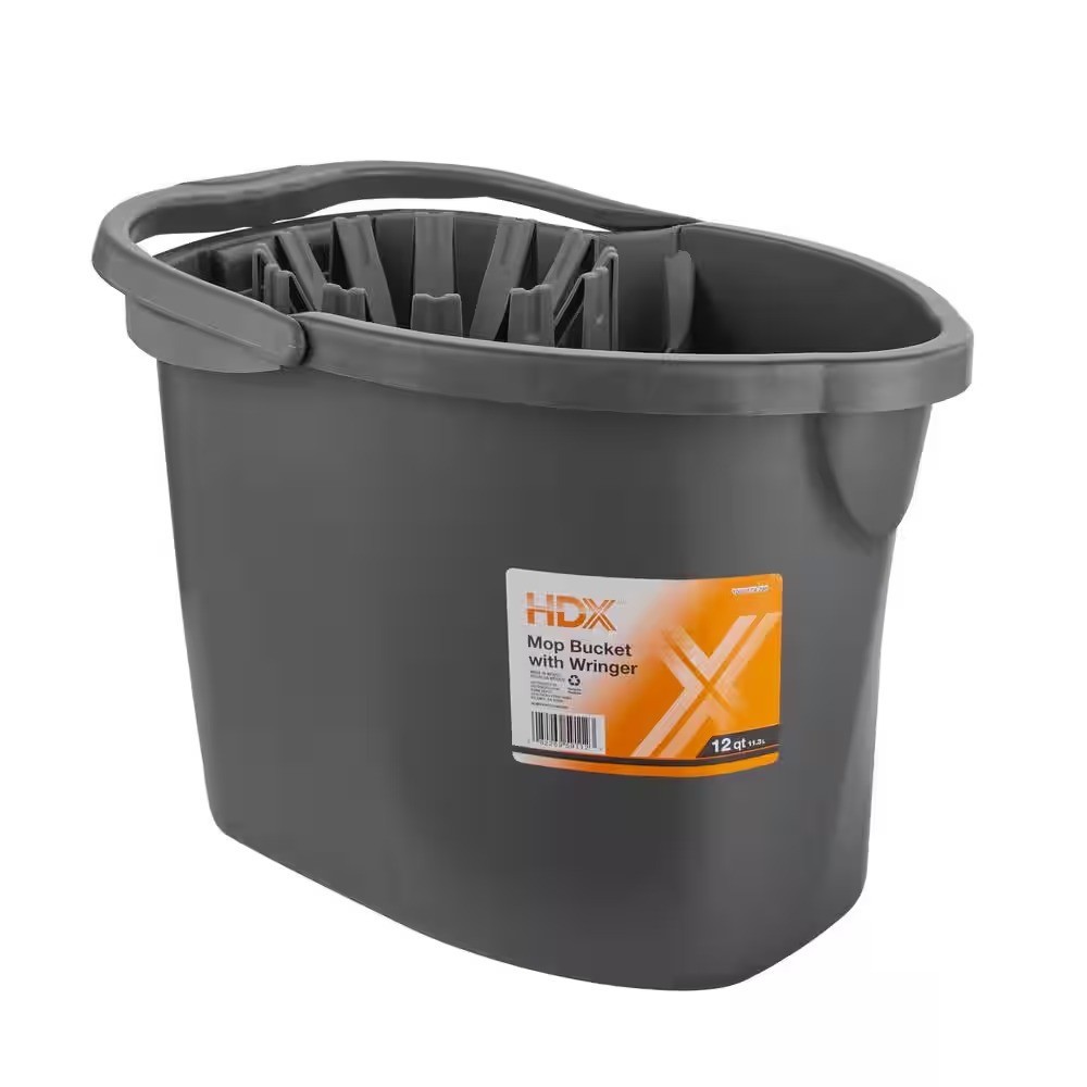 OdoBan 3.75 in.Cotton Wet Mop, 12 qt. Bucket with Wringer and 1 Gal. Eucalyptus