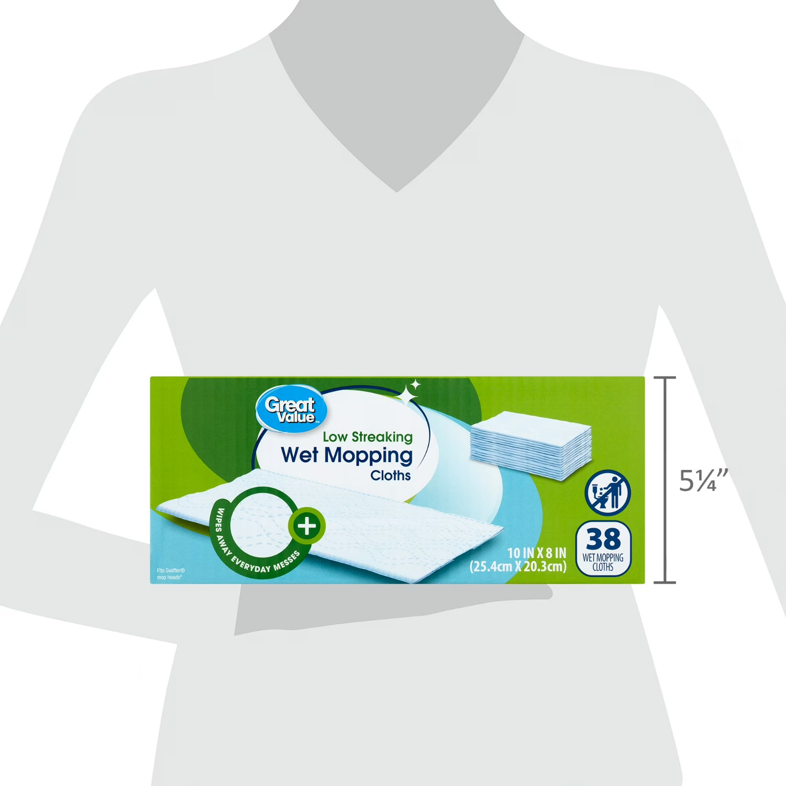 (3 pack) Great Value Low Streaking Wet Mopping Cloths, 38 Count