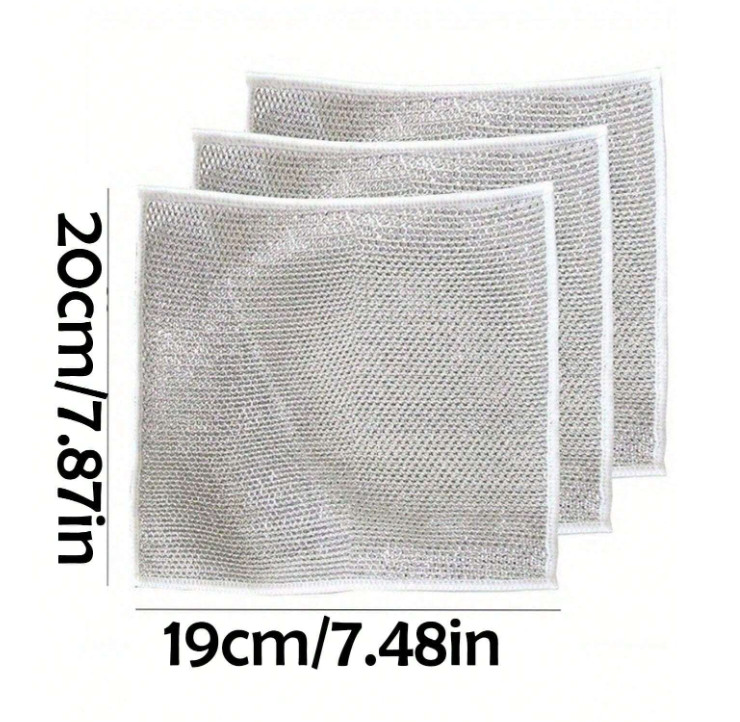 10pcs Non-Scratch Steel Wool Dishcloths – Reusable Kitchen Scrubbing Pads-NEW