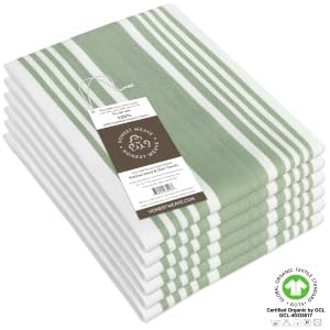 GOTS Certified Organic Cotton Kitchen Hand and Dish Towel Sets – Oversized 20×30
