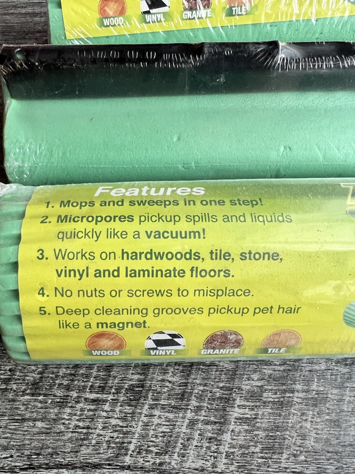 3x NEW Sealed ZOOM Mop Refill Replacement Head Green FAST/FREE SHIPPING