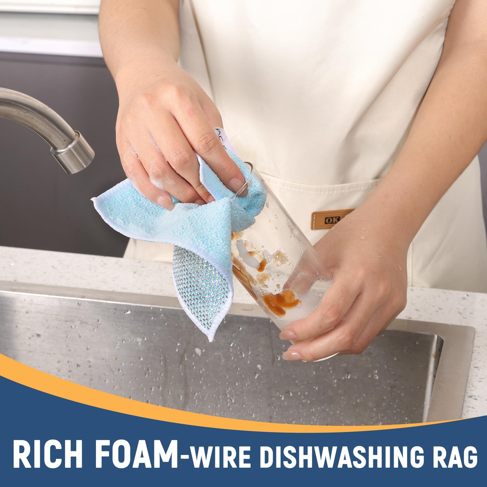 Double Side Non Scratch Wire Dishcloth 30pcs-Multipurpose Wire Dishwashing Ra…