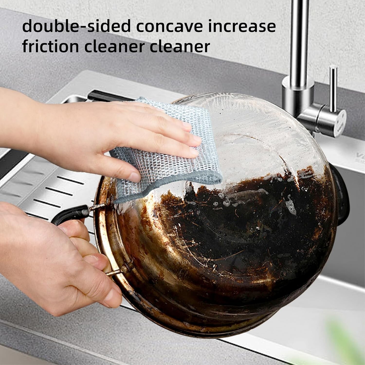 Multipurpose Wire Miracle Cleaning Cloths, Magnifying Wire Dishwashing Rags for