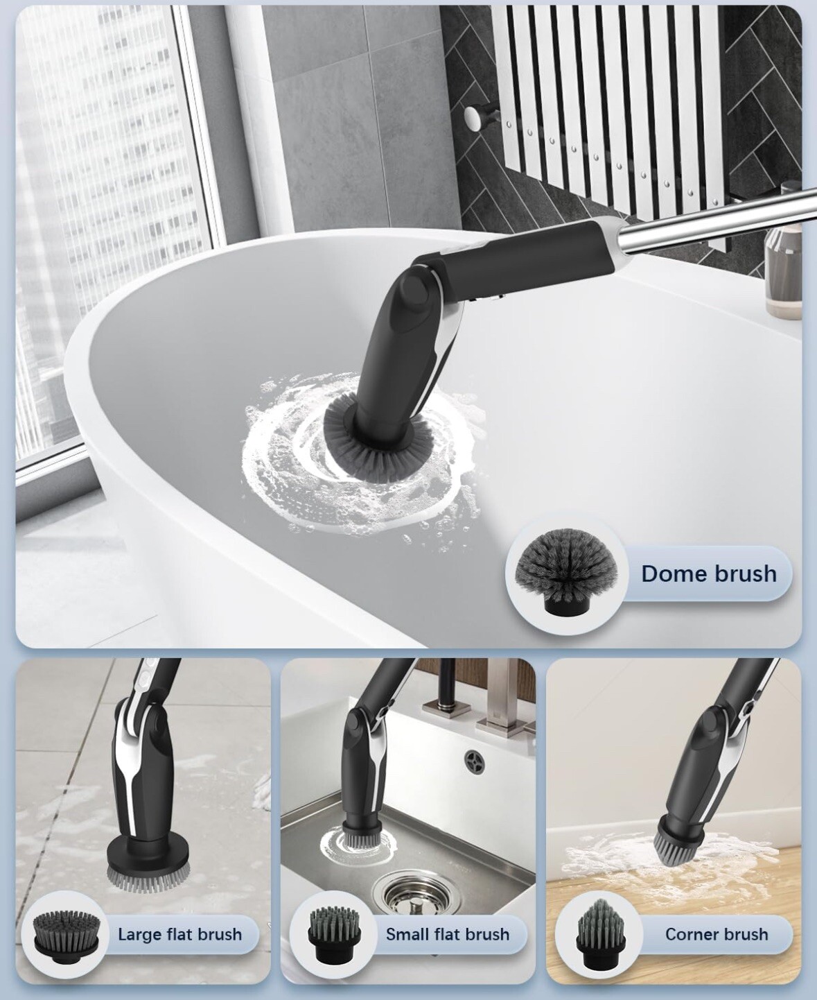 Electric Spin Scrubber, 2024 New Full-Body IPX7 Waterproof – 2 Speeds