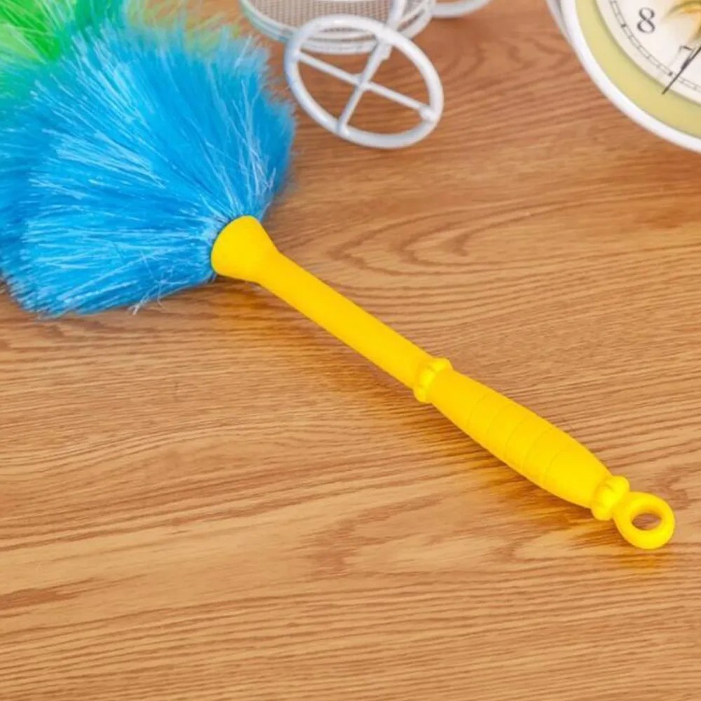 Rainbow Feather Duster Flexible Handle Anti Static Cleaning Brush