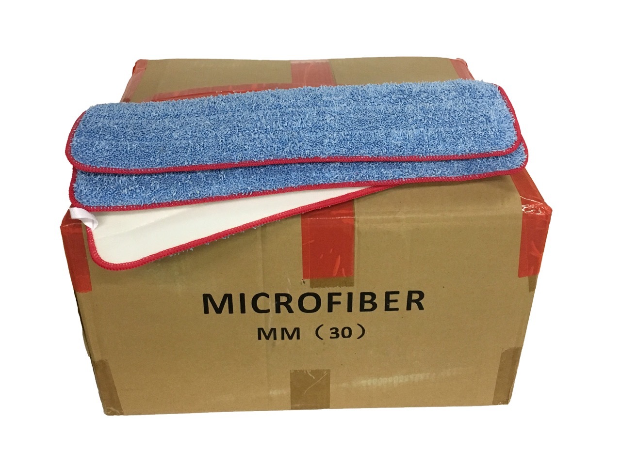 100 Case 18″ Looped Microfiber Mop Pads Wet Dry Refill 400GSM (Blue/Red)