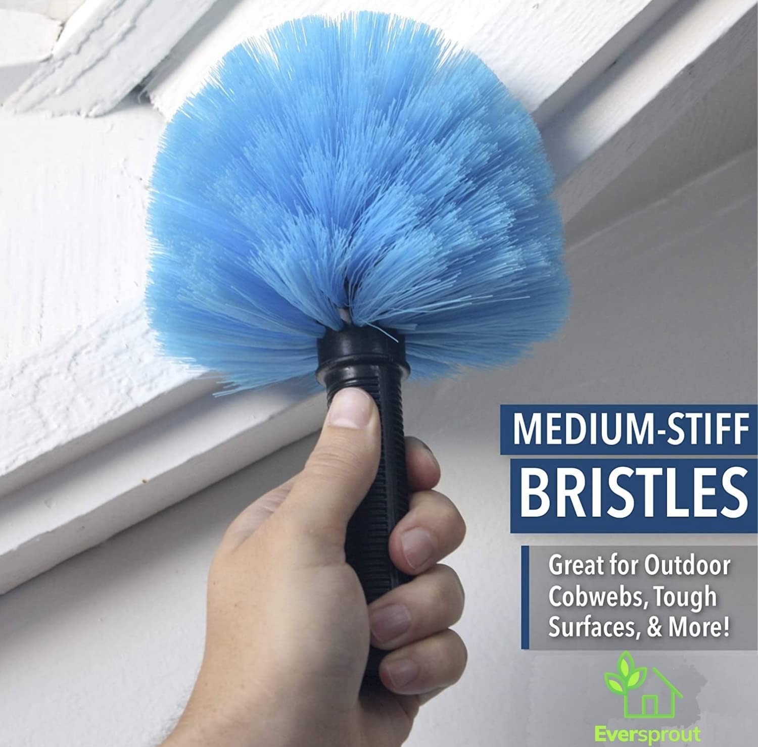 EVERSPROUT Twist-On Cobweb Duster | Hand Packaged 1 Count (Pack of 1), Blue