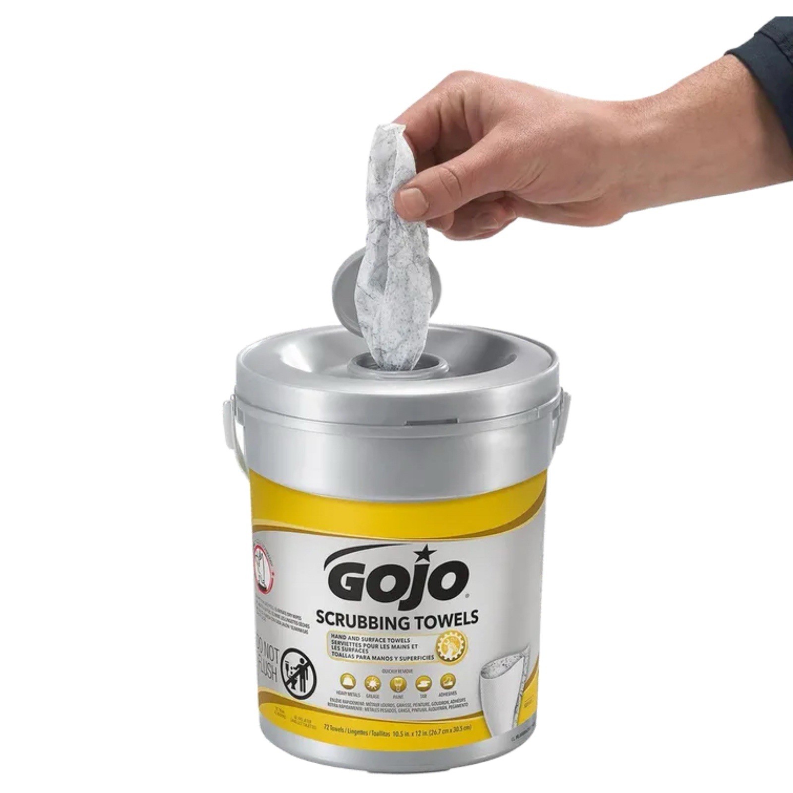 GOJO Heavy Duty Scrubbing Towels – Dual Texture Wipes, Citrus Scent