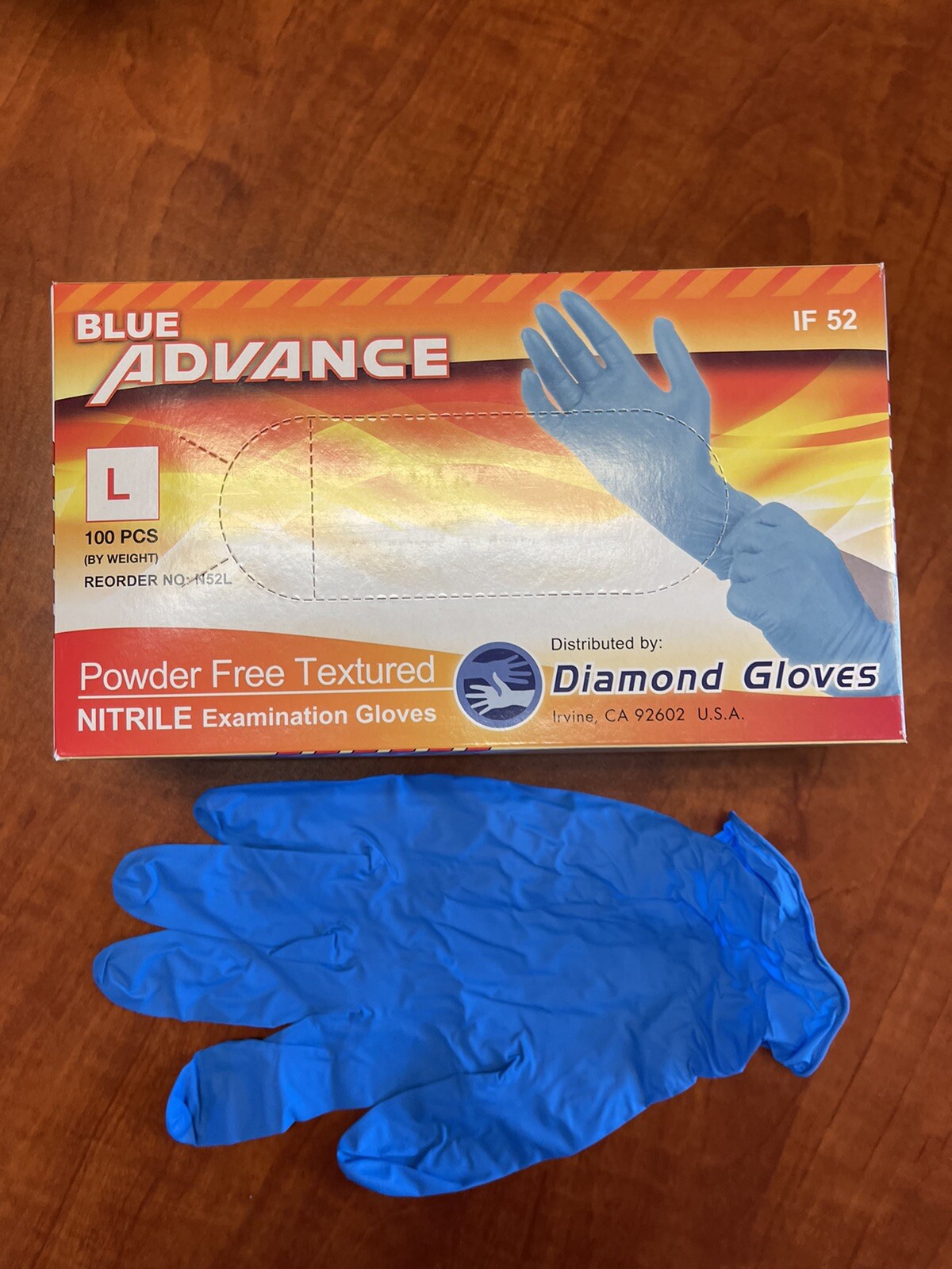 Advance 5 Mil Blue Exam Nitrile Gloves Latex & Powder-Free Size XL 1000 PCs