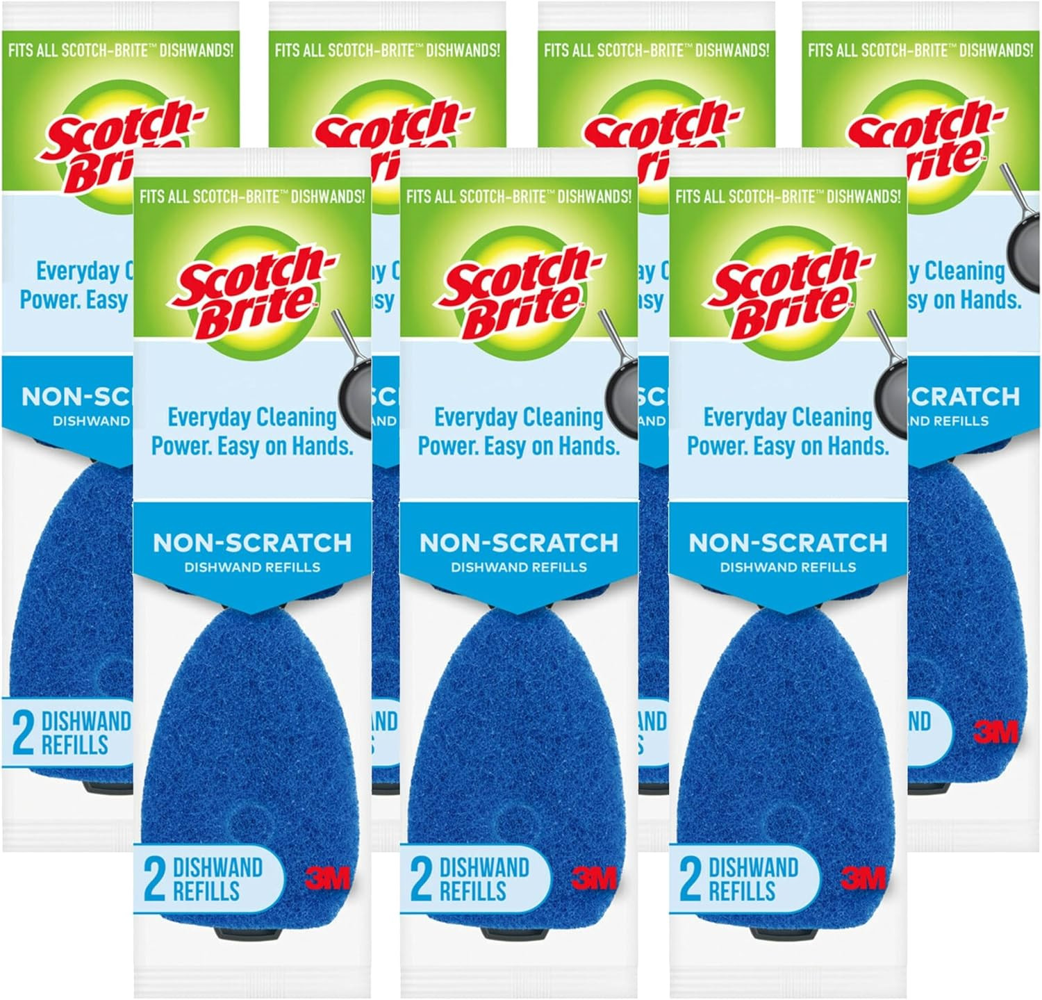 Scotch-Brite Non-Scratch Dishwand Refill, 14 Dish Wand Sponge Refills, Removes S