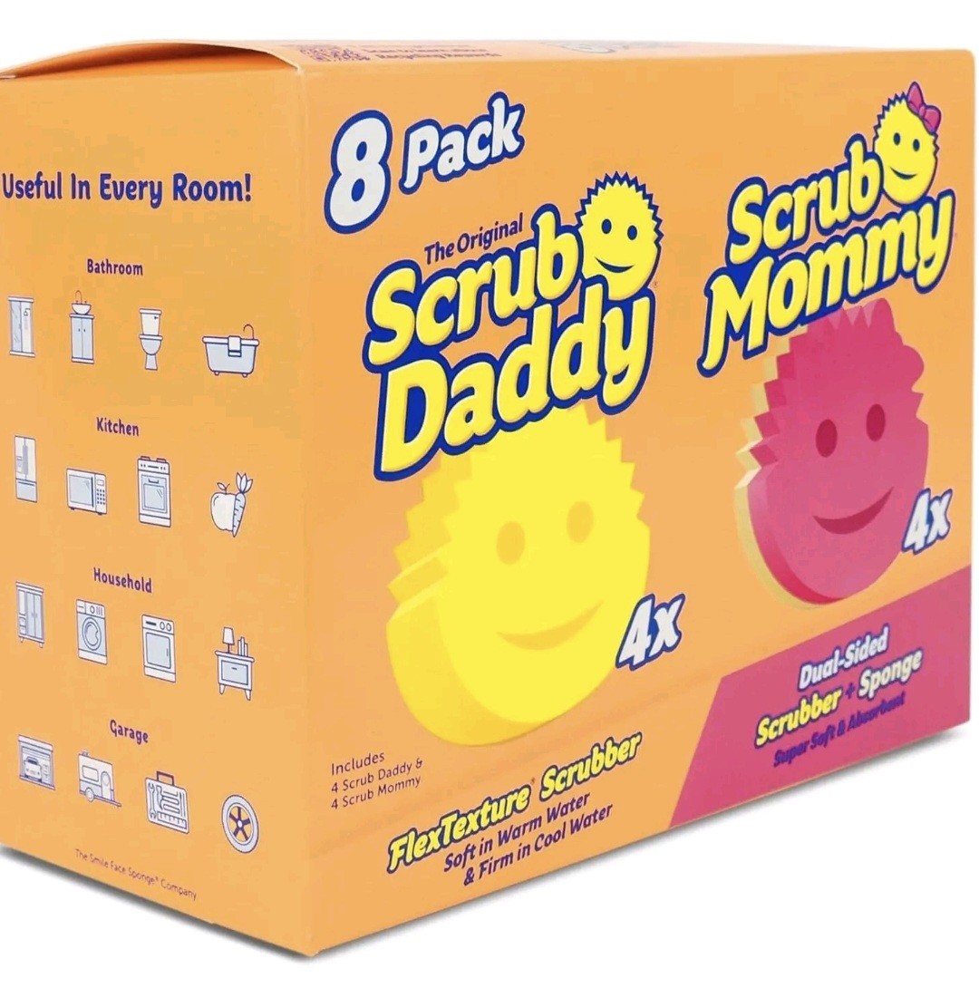 Original 8 -Pack-Scrub Daddy & Scrub Mommy – Kitchen Sponges – Dish Scratch Free