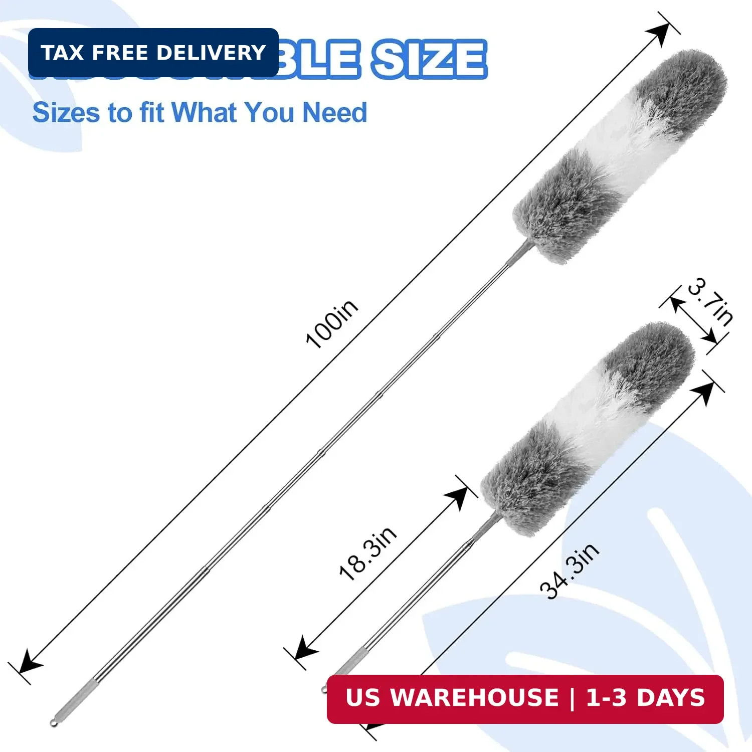 Feather Duster with Extension Pole, Long Handle Ceiling & Blind Cleaning Tool