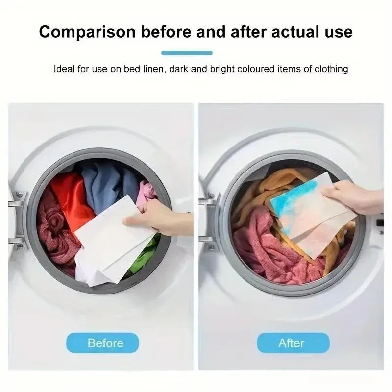 50PCS Color Catcher Laundry Sheets Dye Absorber Anti Stain Color Transfer Paper