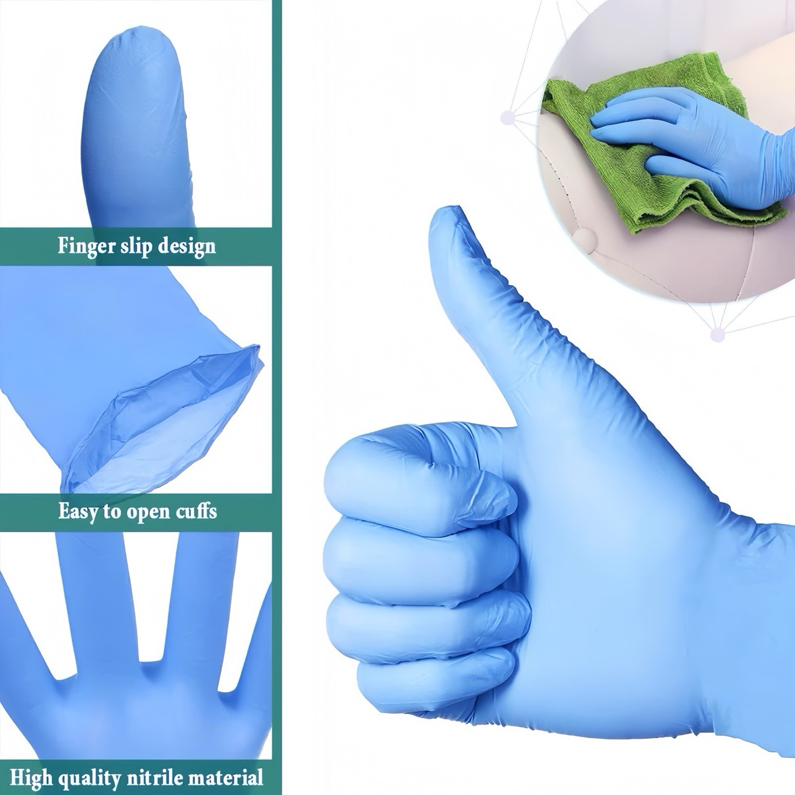 Disposable Gloves Latex-Free Blue Gloves [1000-Count ) Fast Free Shipping USA