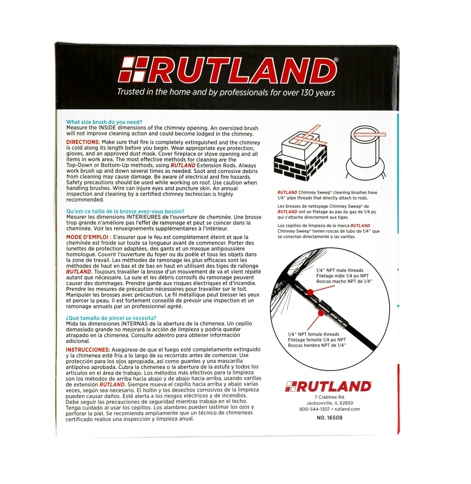 Rutland Products 16508 8-Inch Square Chimney Cleaning Brush 8-Inch, Others