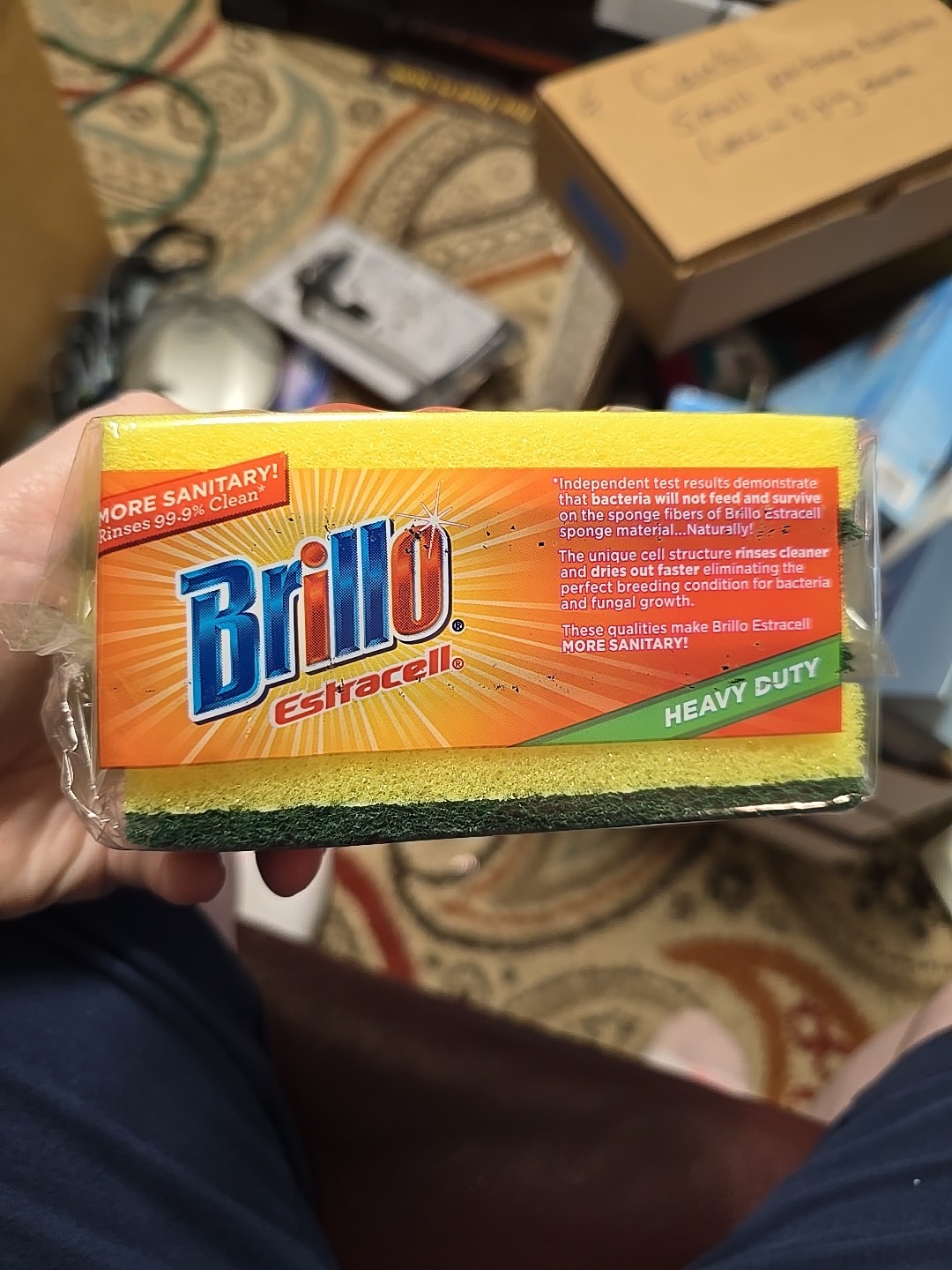 Brillo Estracell 4.5 In. x 2.75 In. Heavy Duty Sponge (3-Count) 21031 Brillo