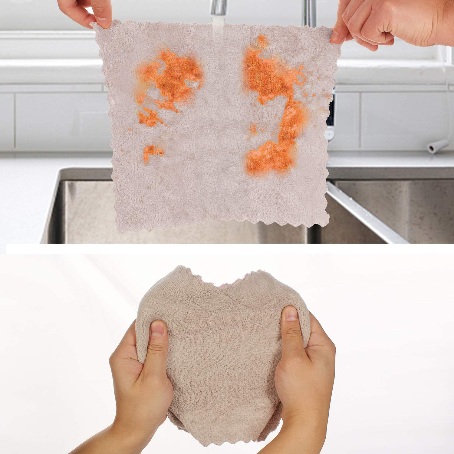 Toallas De Cocina De Limpieza Telas Microfibra Reutilizable Plato Para El Hogar