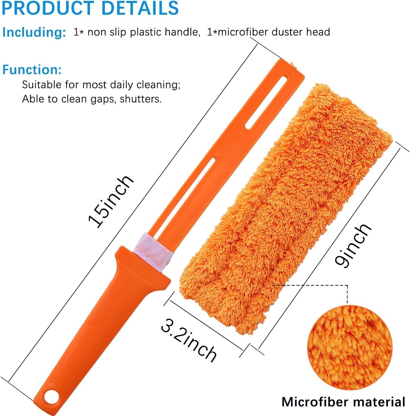 4 Pack 15 inch Reuseable Microfiber Feather Duster Blind Duster Gap Duster