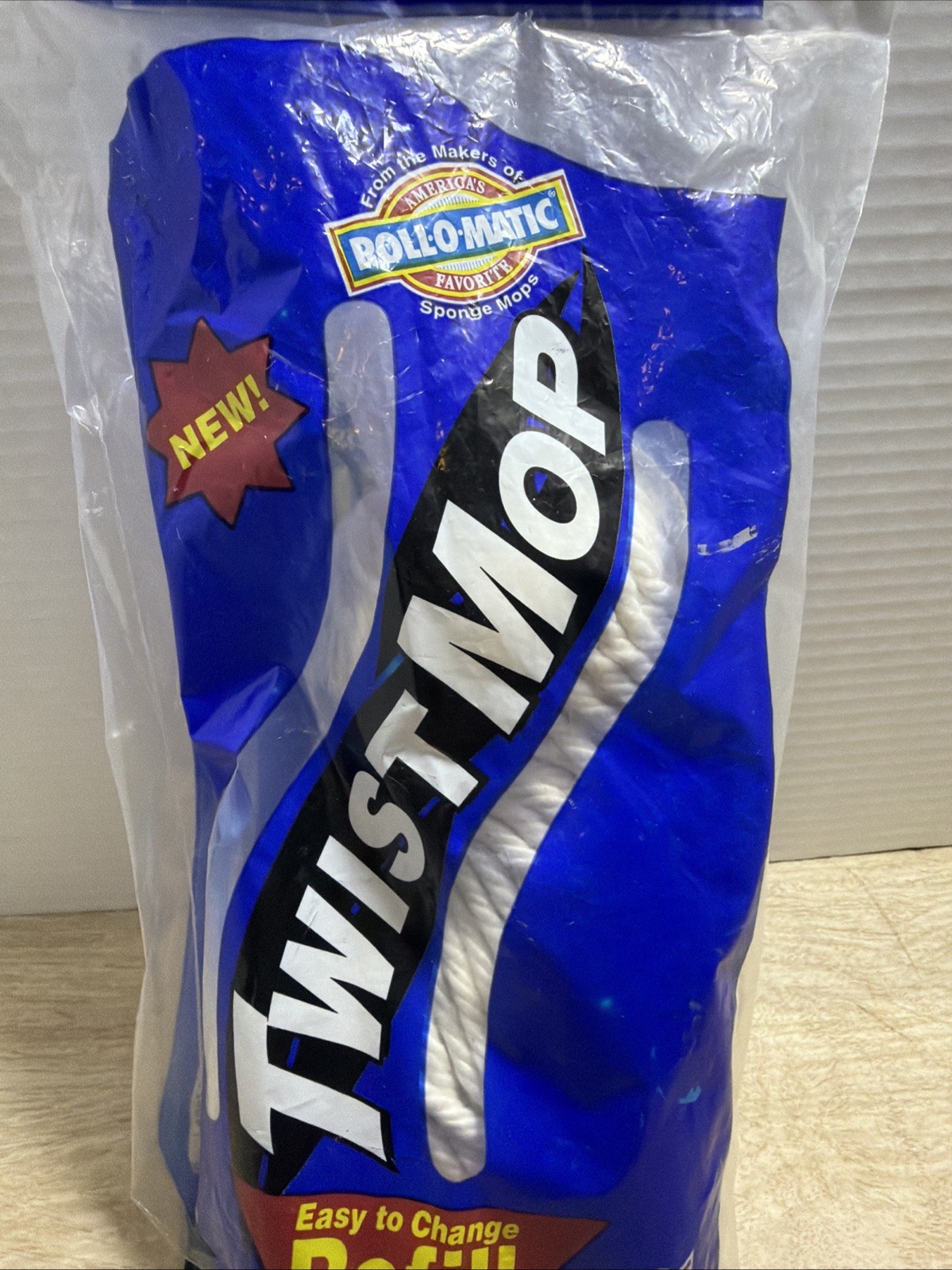 Roll-O-Matic Twist Mop Refill Cotton Blend Yarn New. Sealed.