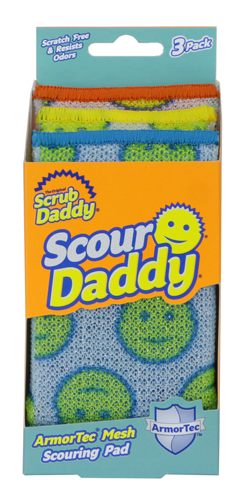 Scrub Daddy Scour Daddy Heavy Duty ArmorTec Sponge Scratch Free Cleaning 3 Pack