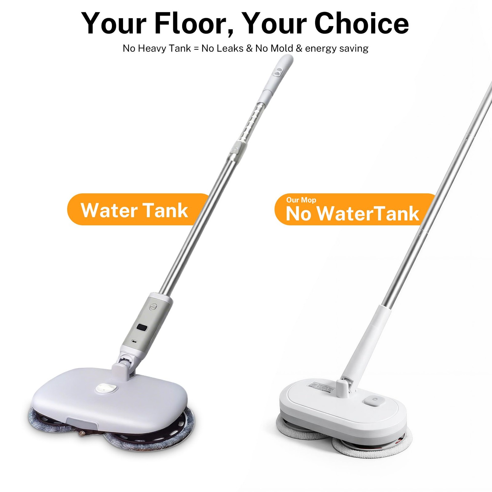 GOBOT Cordless Electric Spin Mop – Lightweight Powerful Cleaner for Hardwood,
