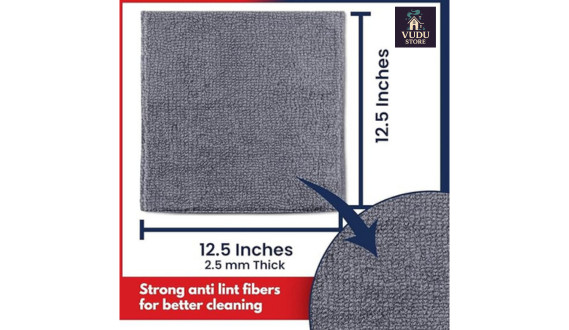 USANOOKS 12x Microfiber Towels – 12.5″x12.5″ Ultra Absorbent, 1200 Washes