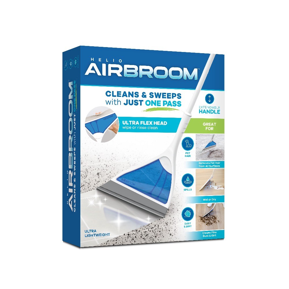 Helio Air Broom,All Surface Lightweight Silicone Broom,Squeegee,Pet Hair Remover