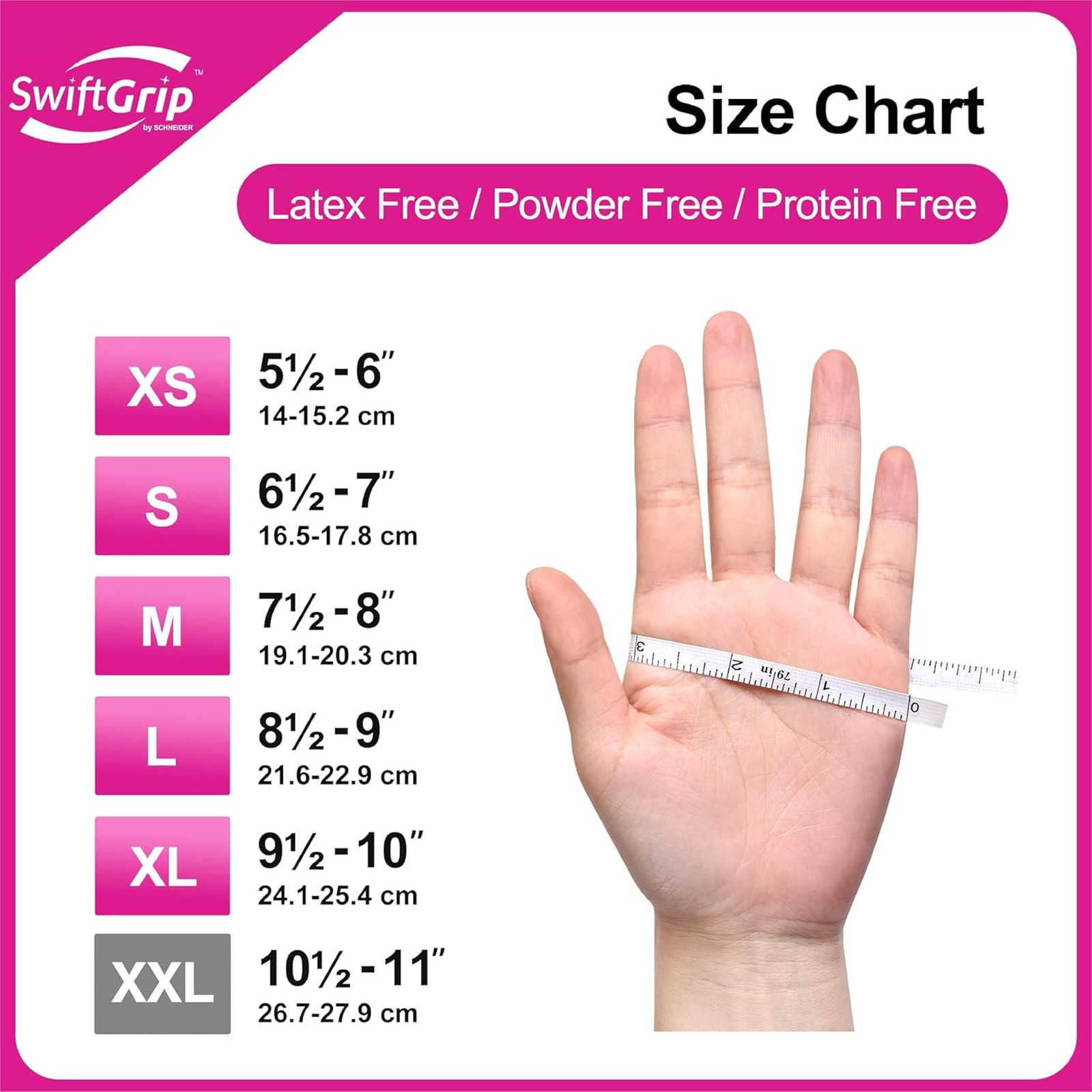 Powder-Free Nitrile Gloves 3 Mil Disposable Latex-Free Food Safe Pink Fuchsia