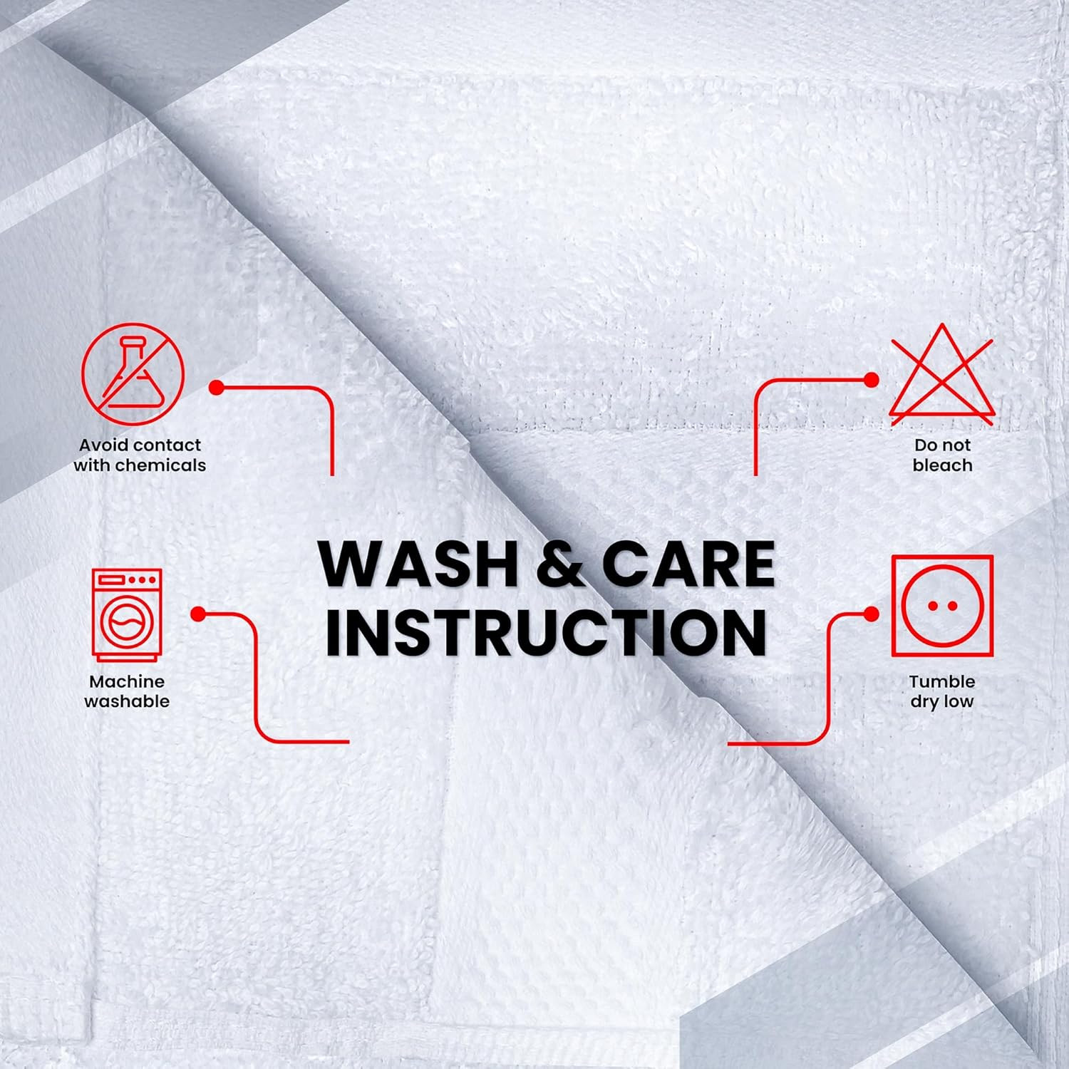 Infinitee Xclusives 100% Cotton Luxury Wash Cloths – Pack of 12, Brilliant White