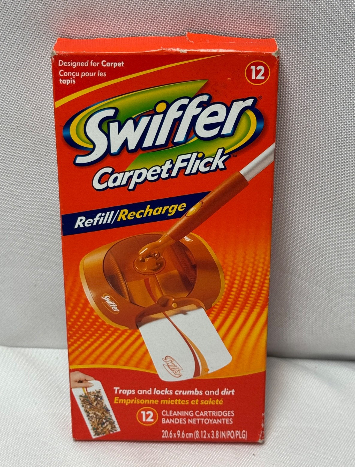 Swiffer Carpet Flick Refills Pack of 12 Cleaning Cartridges NEW SEALED