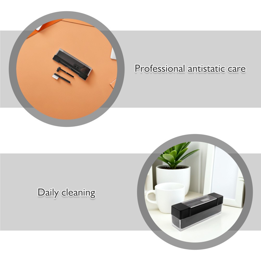 2 Sets Reusable Vinyl Record Care Kit Black Anti Static Stylus Cleaner Brushes