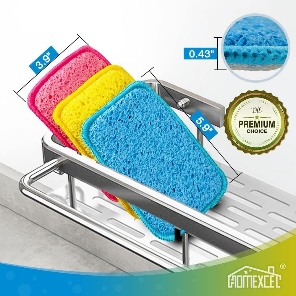 12 Pack Scrub & Wipe Cloths, Dual-Sided Sponges for Kitchen, All-Purpose Cloth
