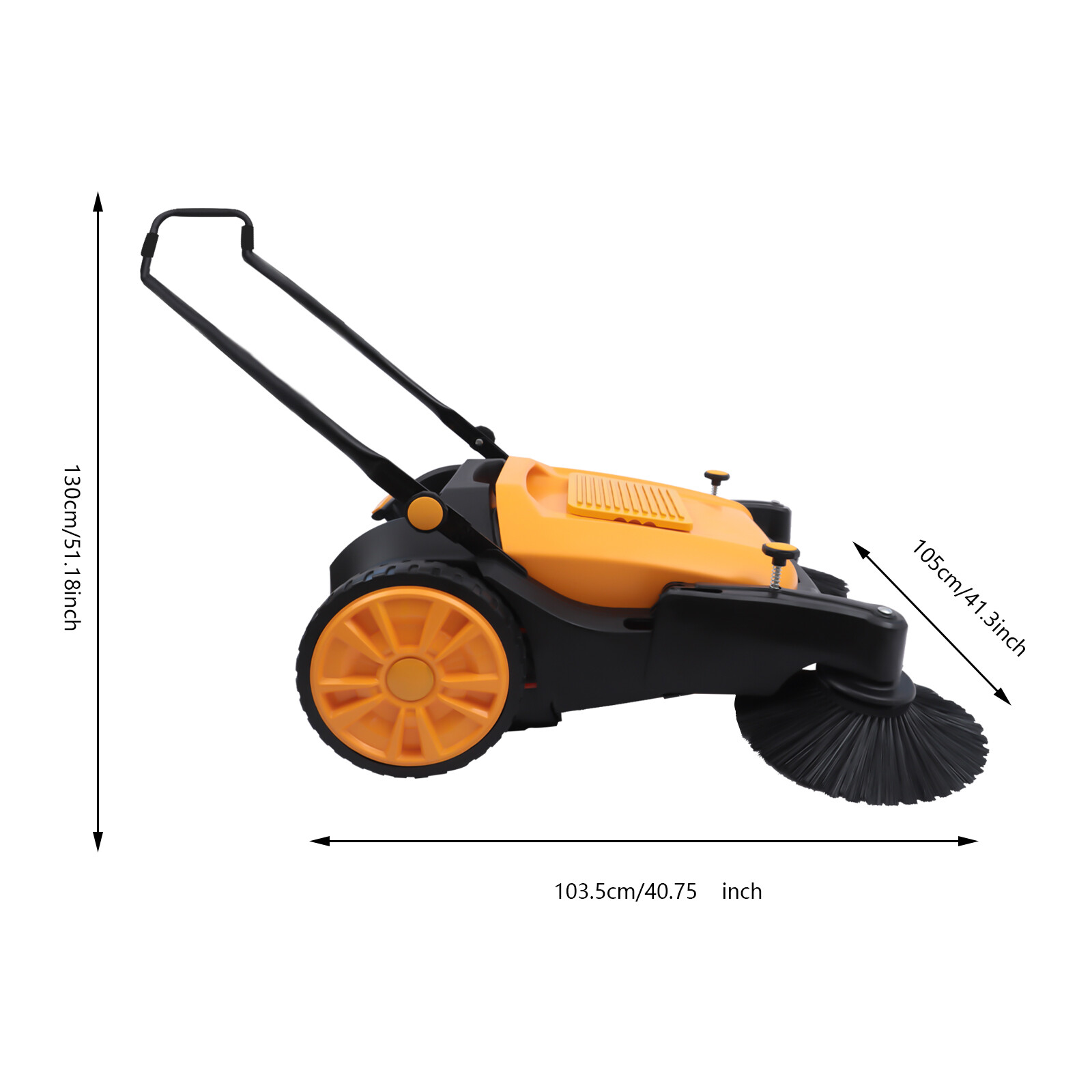 41” Walk-Behind Sweeper Street Pavement Sweeping Broom Floor Road Cleaner
