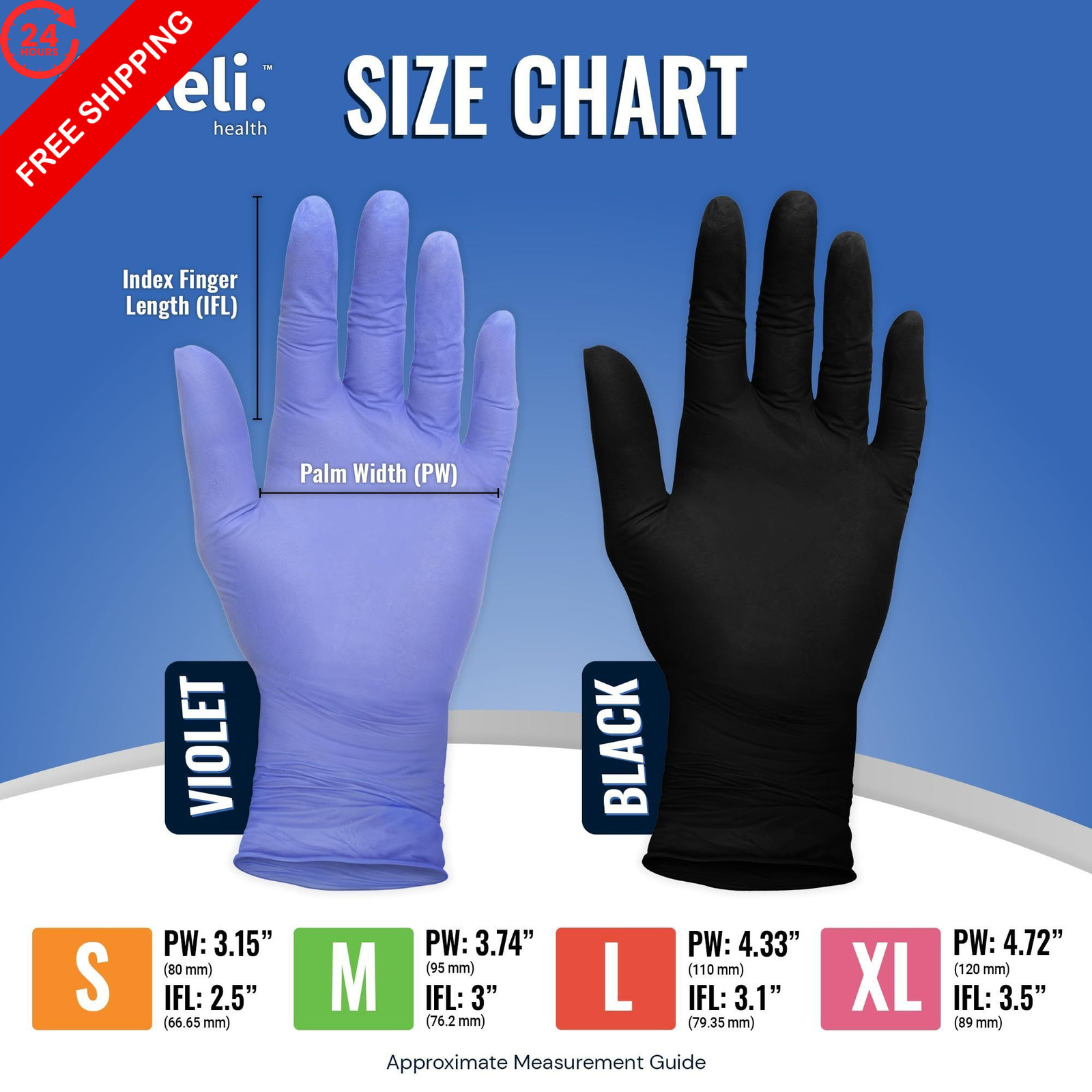 Reli. Nitrile Gloves Large 500 Pack | Powder & Latex Free Large, Blue
