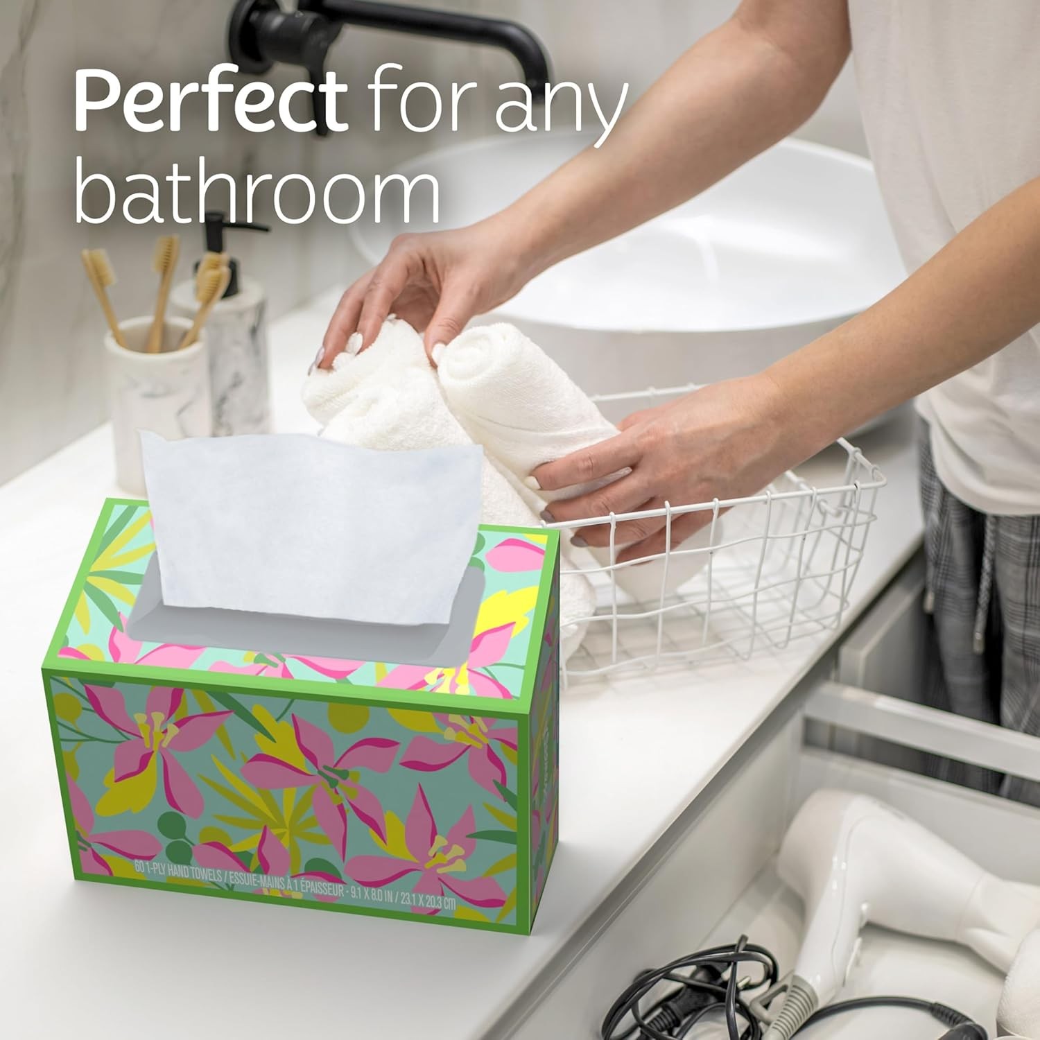 Kleenex Disposable Paper Hand Towels, 6 Boxes, 60 60 Count (Pack of 6), White