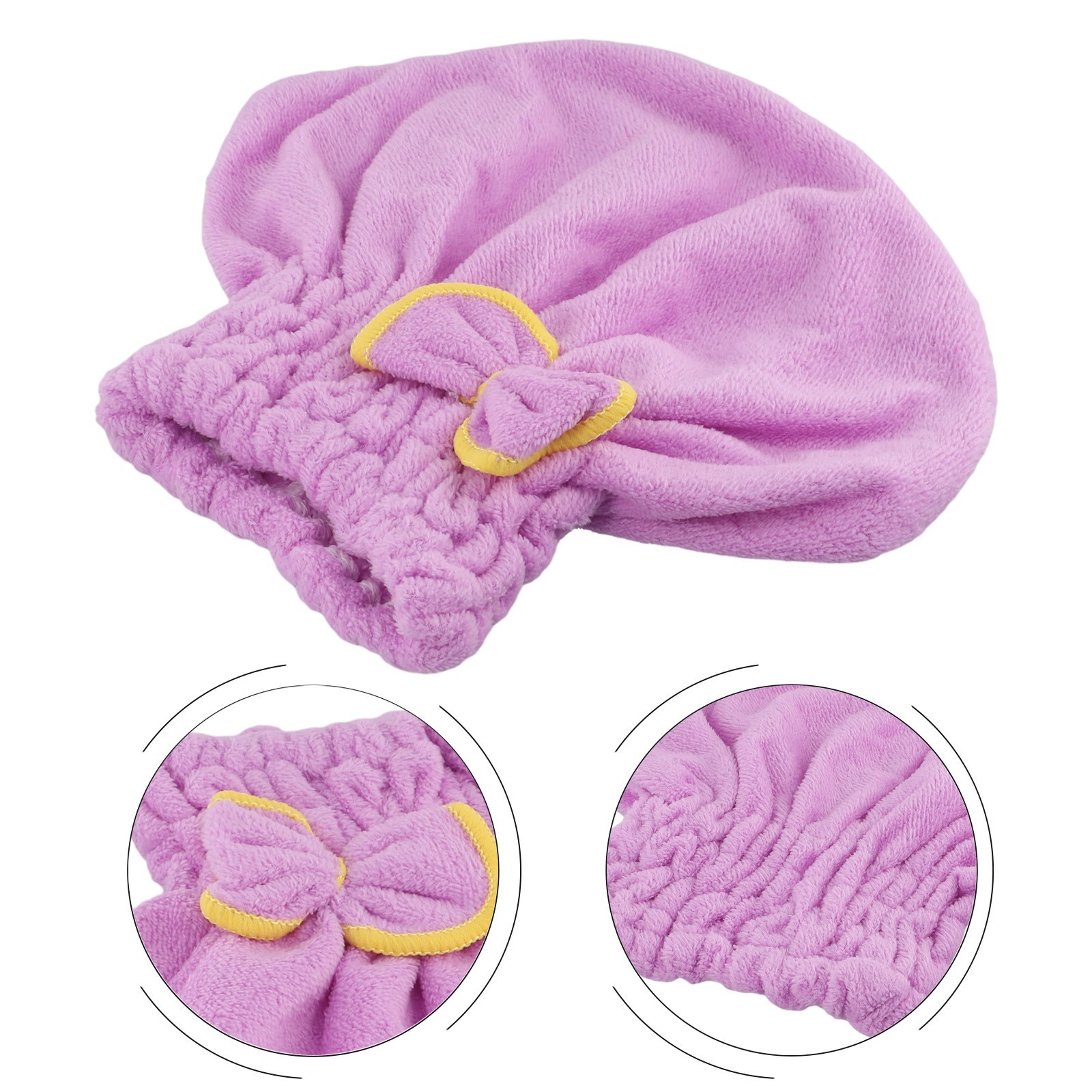 Microfiber Solid Color Hair Hat Fast Drying Head Wrap Turban 6 Color Options