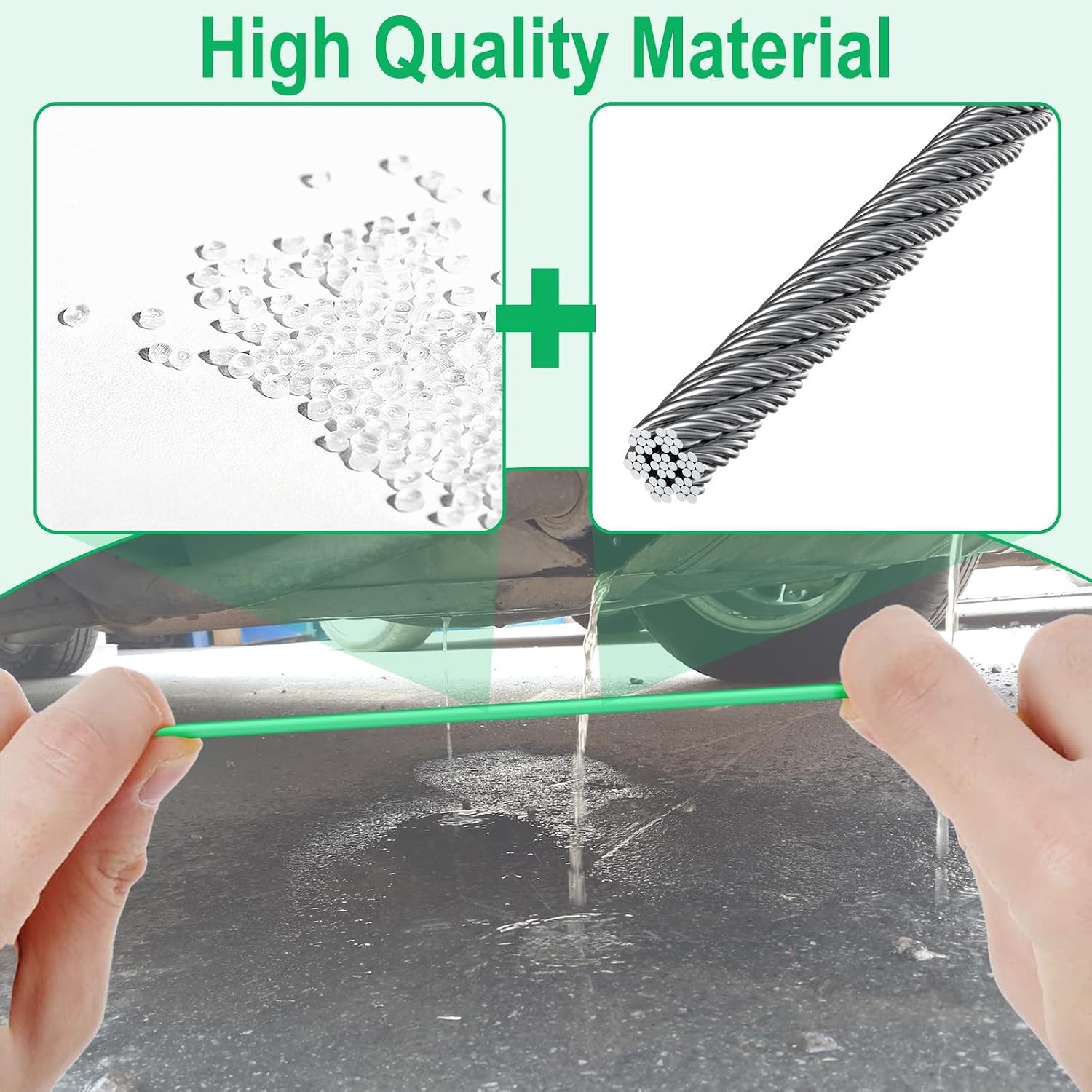 120 Inch Flexible Tube Auto Sunroof Drain Cleaning Brush with Pip Cleaning Tool