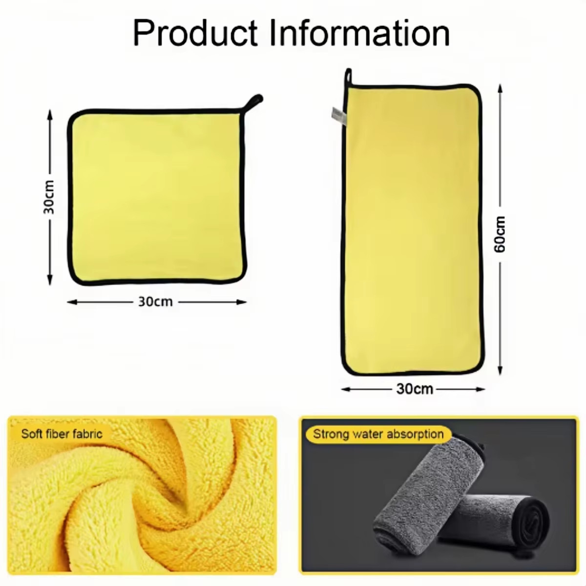 1/2/5PCS Car Wash Towels Cleaning Cloth Absorbent Dry Cloth General Purpose Micr