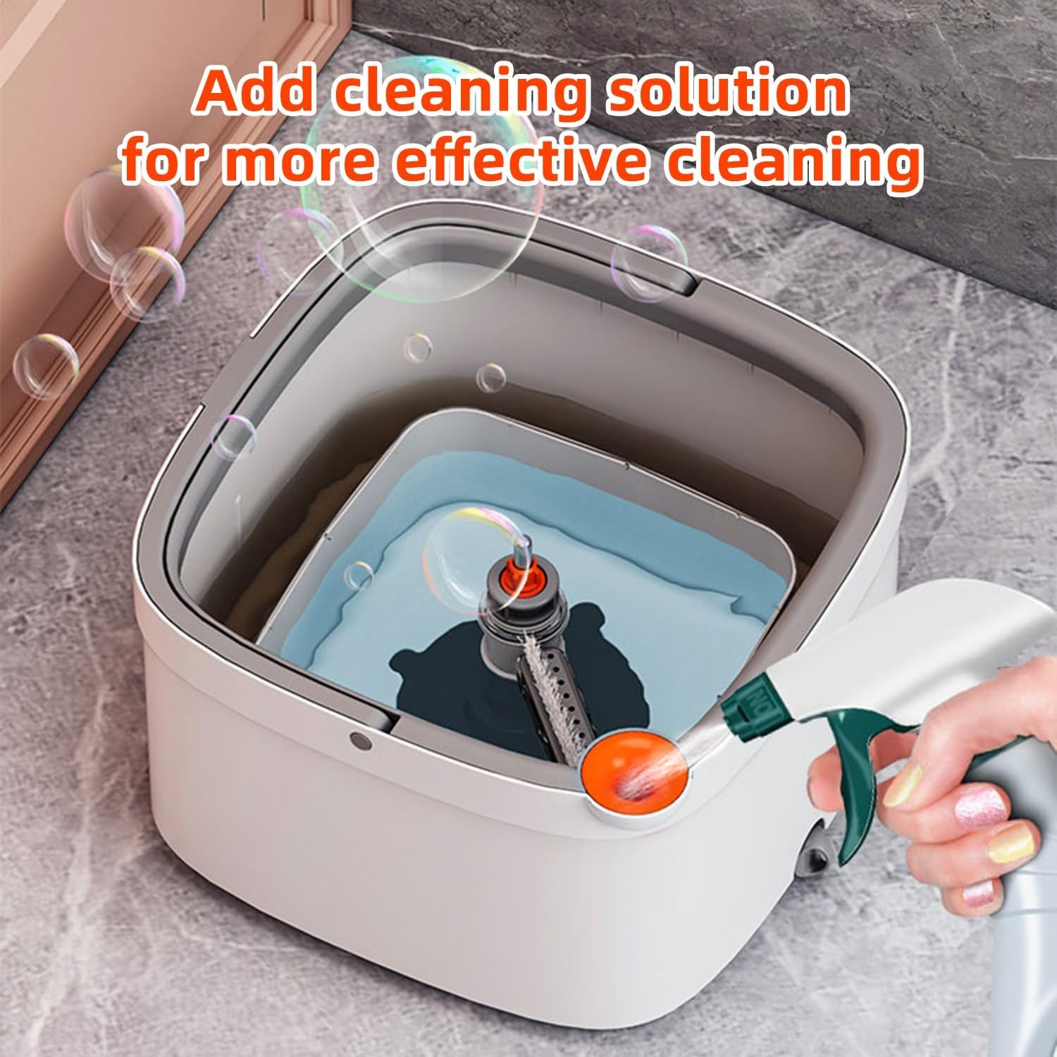 360°Rotating Spin Mop and Bucket Set Self Separation Dirty & Clean Water System