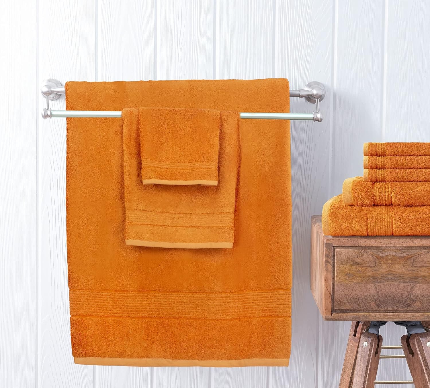 Ultra Soft Luxury Bamboo Viscose Cotton Bath Towel Set 8 Piece Towels 600 GSM 2