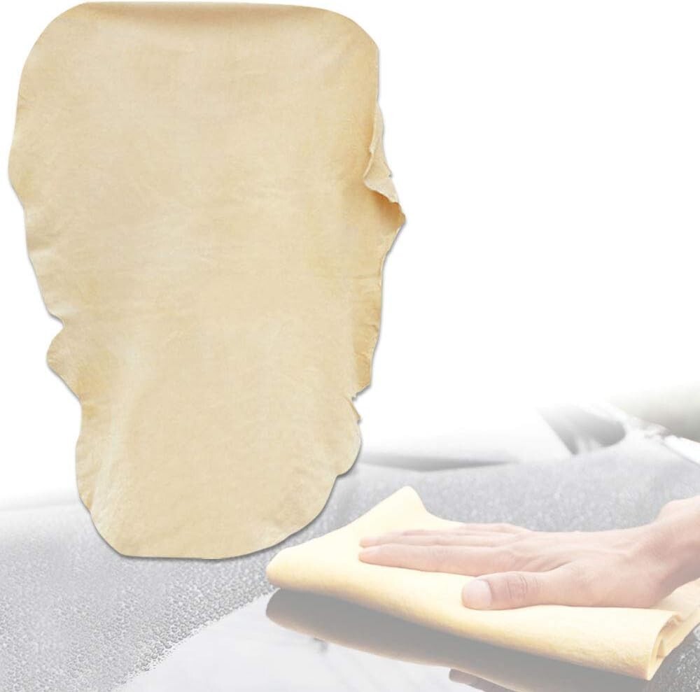 Toalla De Gamuza Natural Para Limpieza De Piel Real Y Autos Blanco