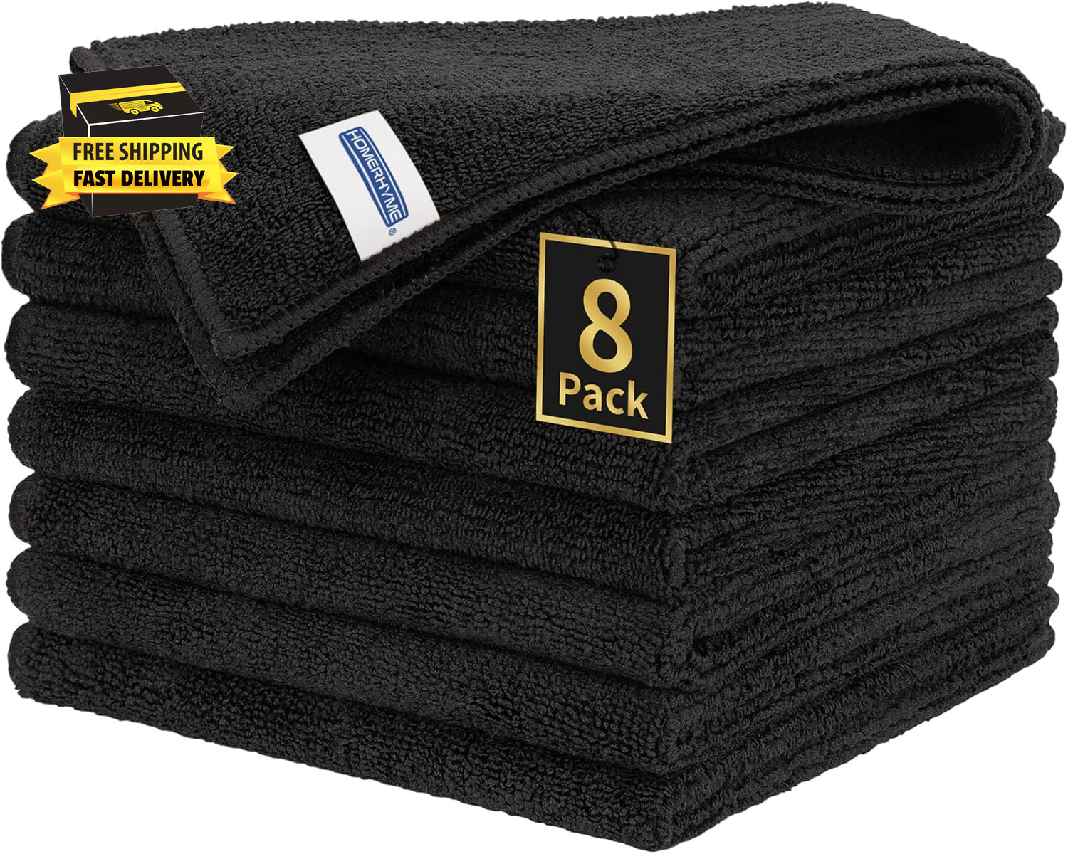 Premium Microfiber Cleaning Cloth, 8 Pack, 12.6″ X 12.6″ Cleaning Towels, Lint-F