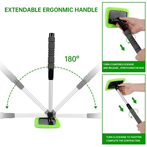 XINDELL Windshield Cleaner Tool – Car Window Cleaning Tool 17in Green