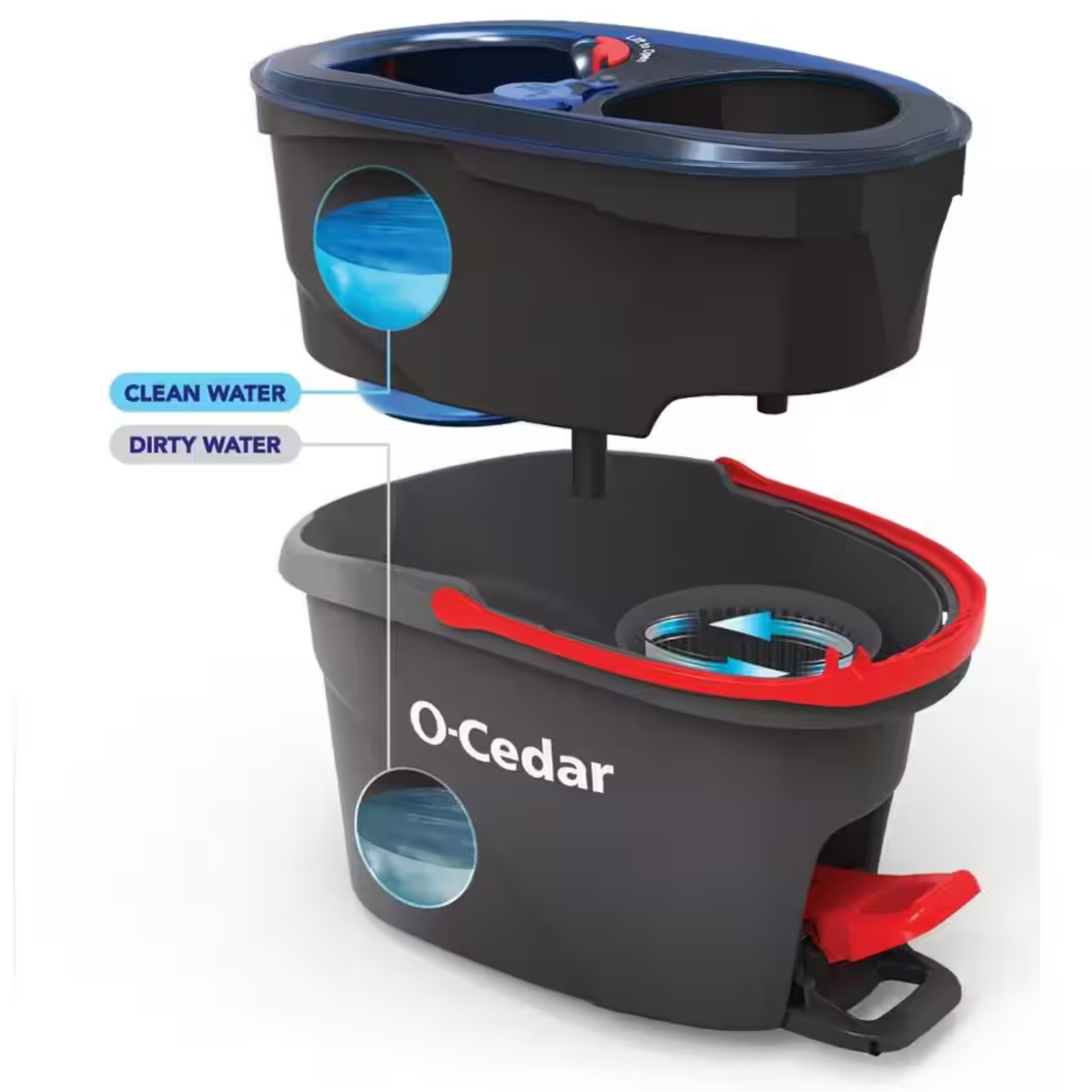 O-Cedar RinseClean Spin Mop & Bucket System Clean with Clean Water, Freeship