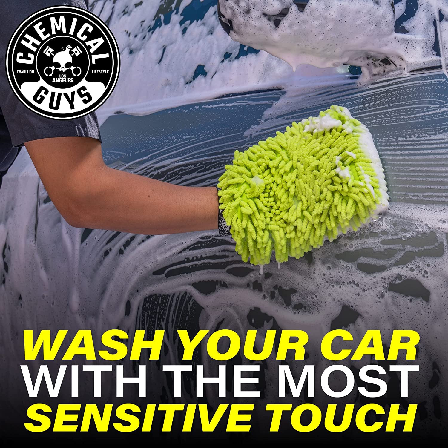 Chemical Guys Chenille Premium Scratch-Free Microfiber Wash Mitt for Car Washing