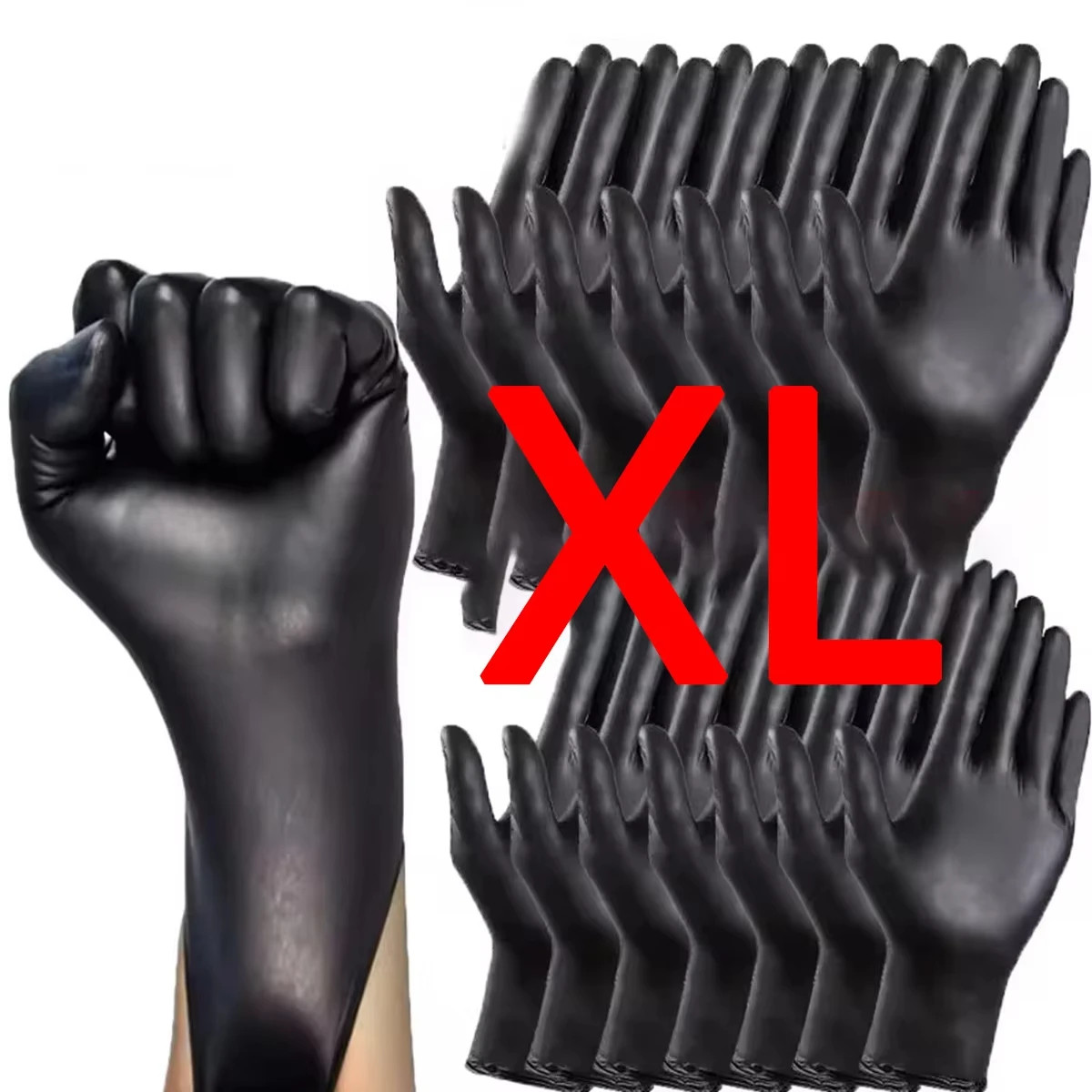 Nitrile Gloves Black Cleaning Household Kitchen Bathroom Dishwashing 100PCS