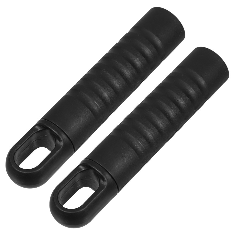 2Pcs Black Broom Replacement Grips with Antislip Design for Easy Cleaning