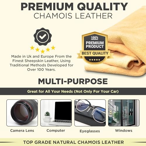 Professional 4.5 sq ft English Premium Natural Chamois – Clean Like a 4.5 sqft