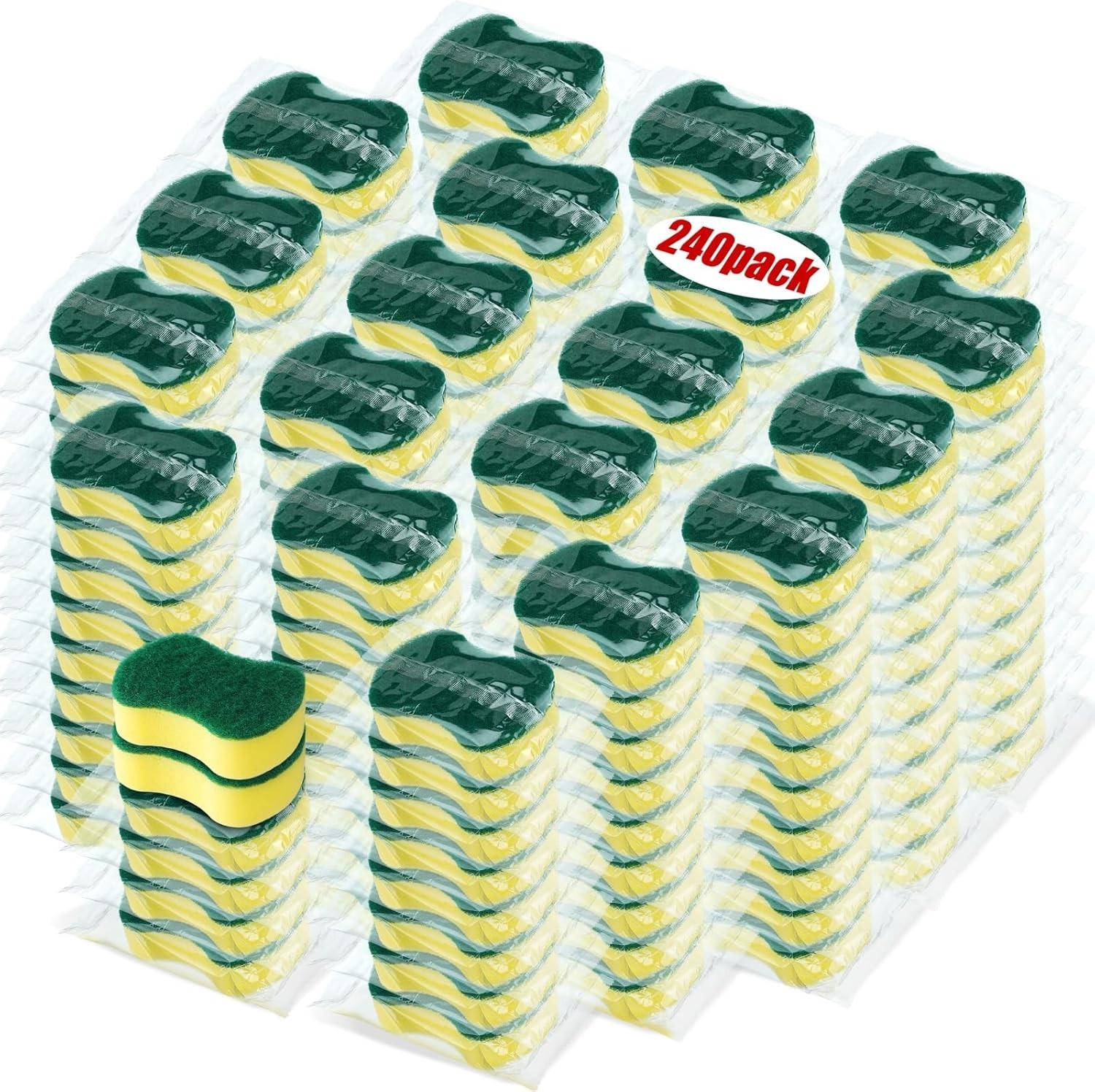 240 Bulk Non-Scratch Scouring Sponges – Durable & Versatile