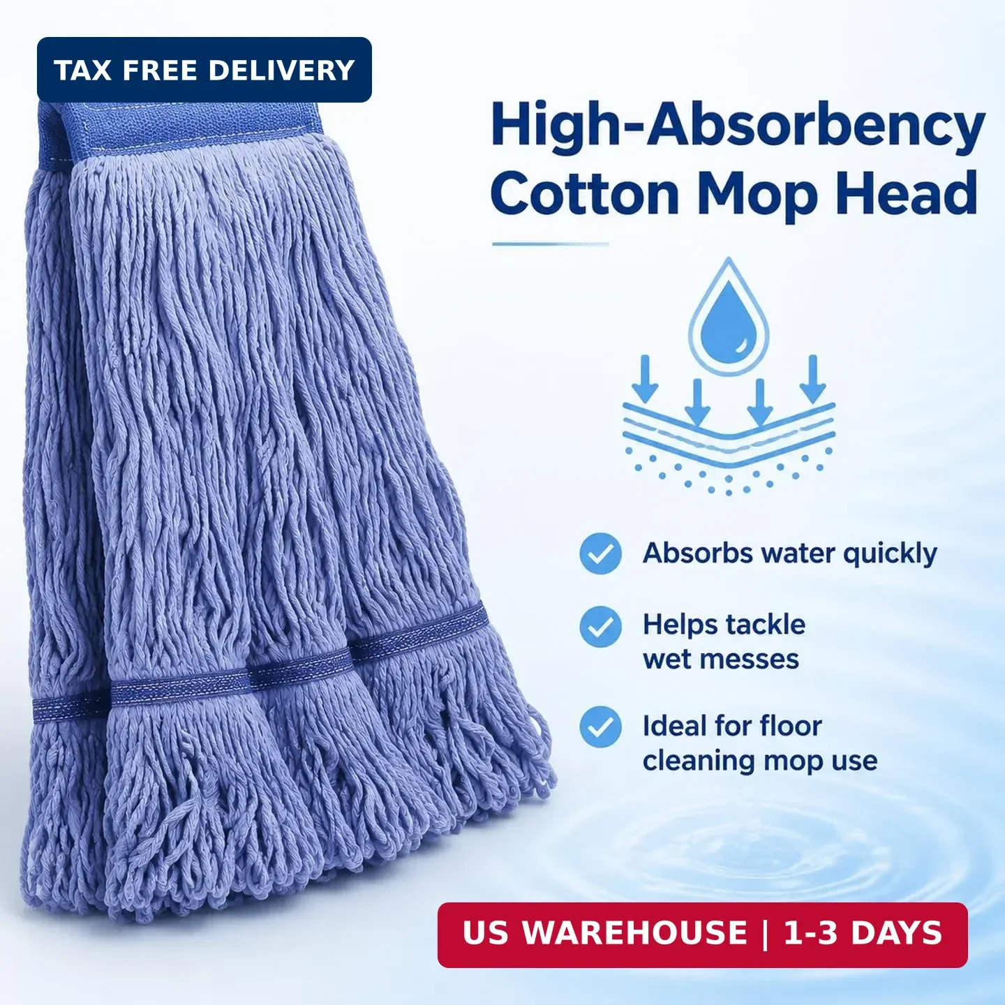 2 Pack Mop Head Replacement, Cleaning Heavy Duty Mop Head Commercial Replacement